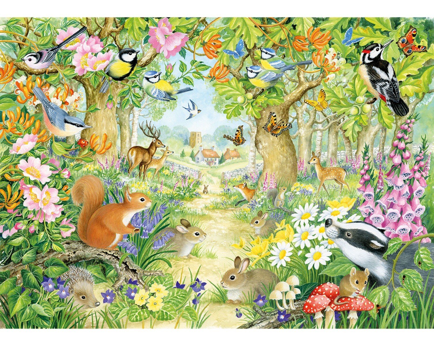 Woodland Forest Shaped 300-Piece Puzzle
