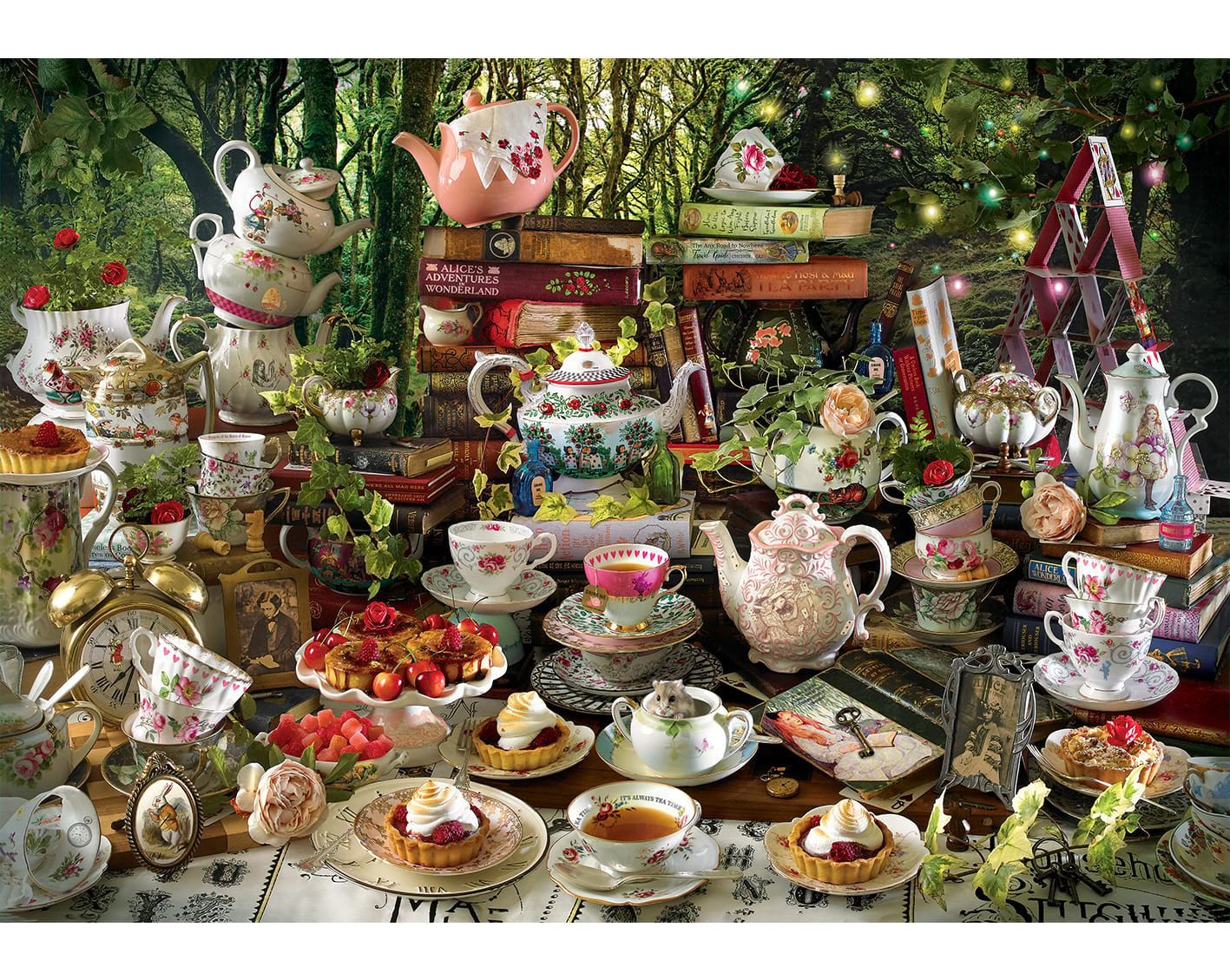 Alice in Wonderland Teaparty Porcelain Tea Set - Designed in England (6)  Pieces
